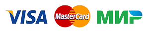 Платежные системы: "МИР" "VISA" и "Mastercard"